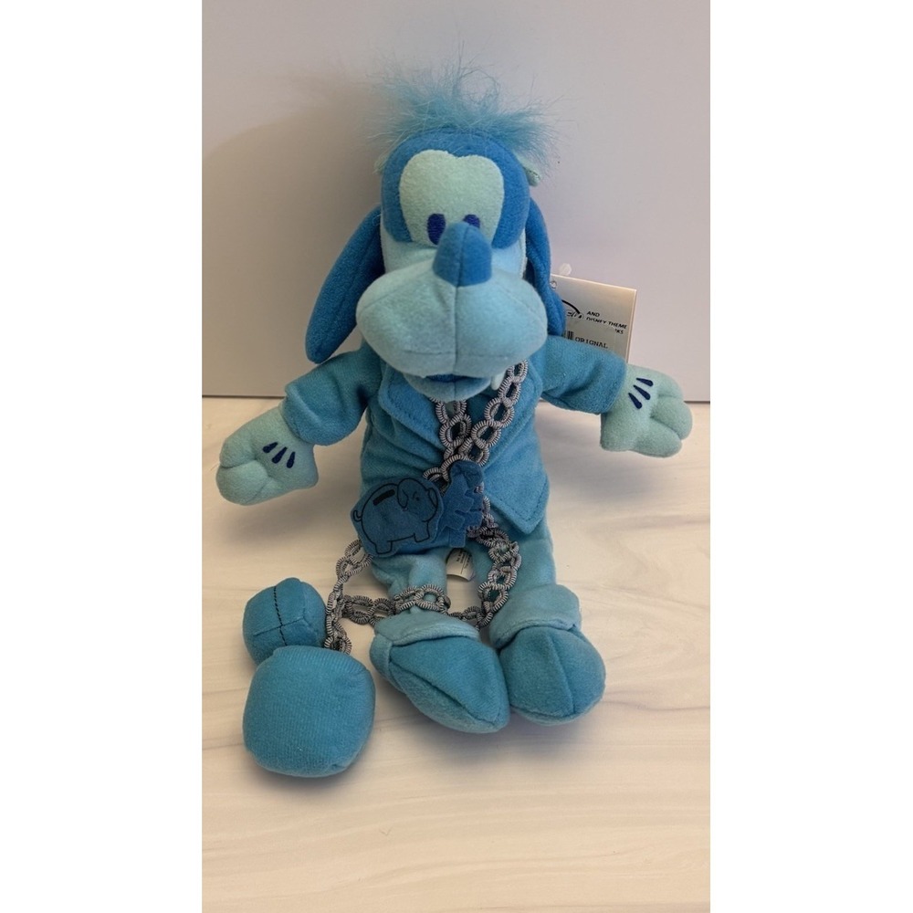 Disney Store Marley's Ghost Bean Bag Ghost Goofy Blue Plush Christmas Carol